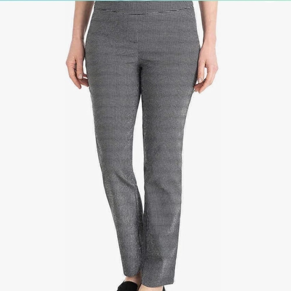 Hilary Radley black white pull on slim pants sits at waist ankle stretch XL new